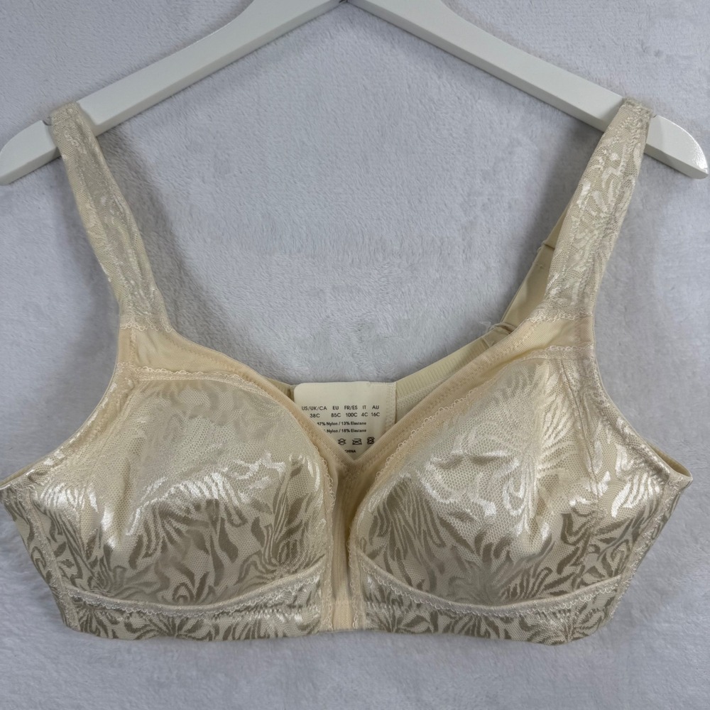 Wingslove W005 Light Nude Floral Jacquard‎ Full Coverage Minimizer Bra 38C NEW